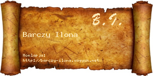 Barczy Ilona névjegykártya